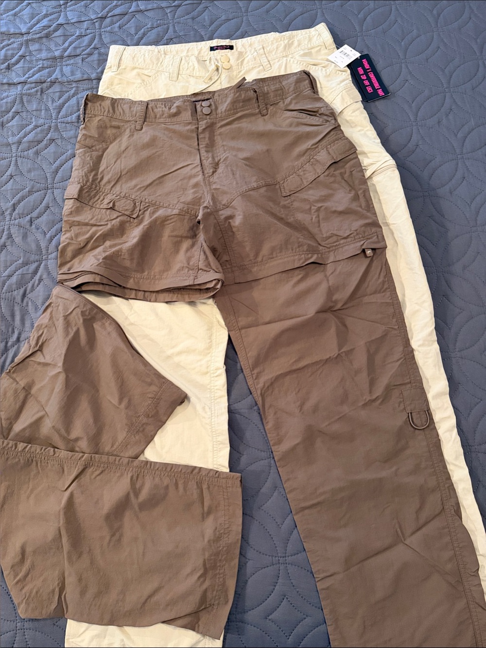 Women's 2 Convertible Cargo Pants Bundle - Tan & Brown by Canyon Creek Size XL